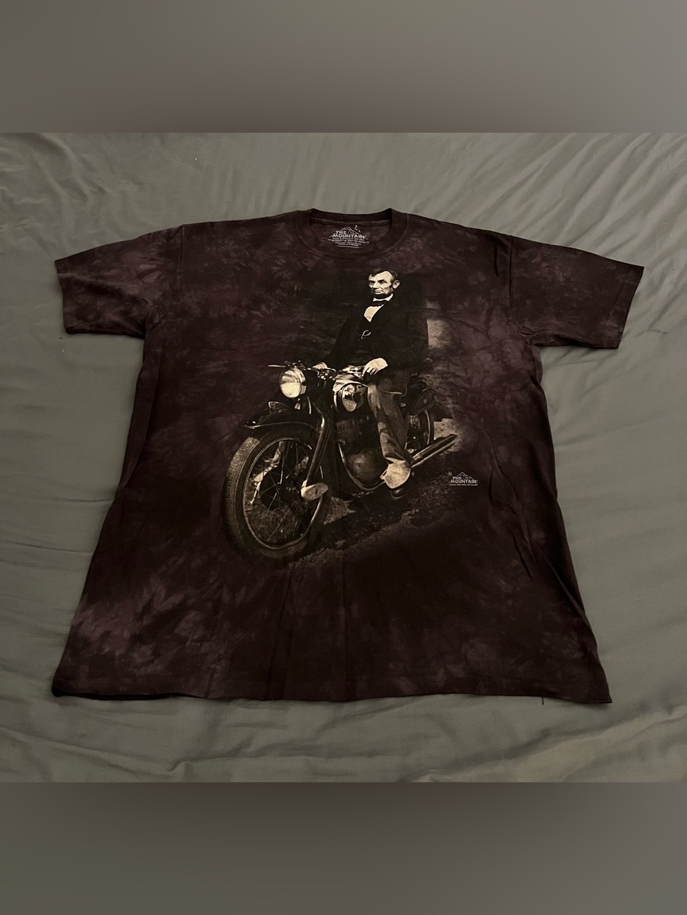 Abraham Lincoln Motorcycle Tie-Dye Graphic t-shirt